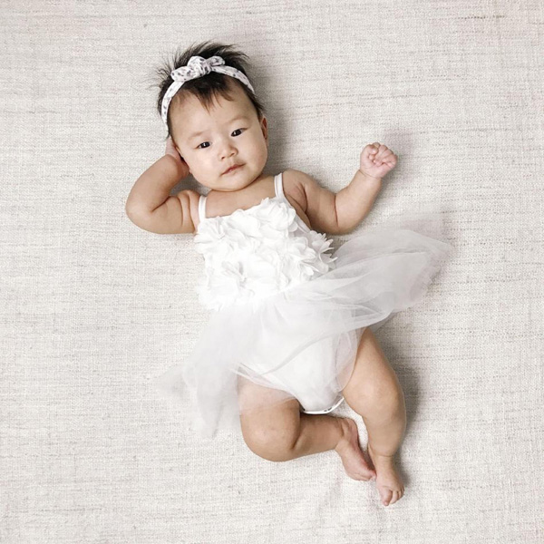 Bluish Baby Celine White Tutu Dress